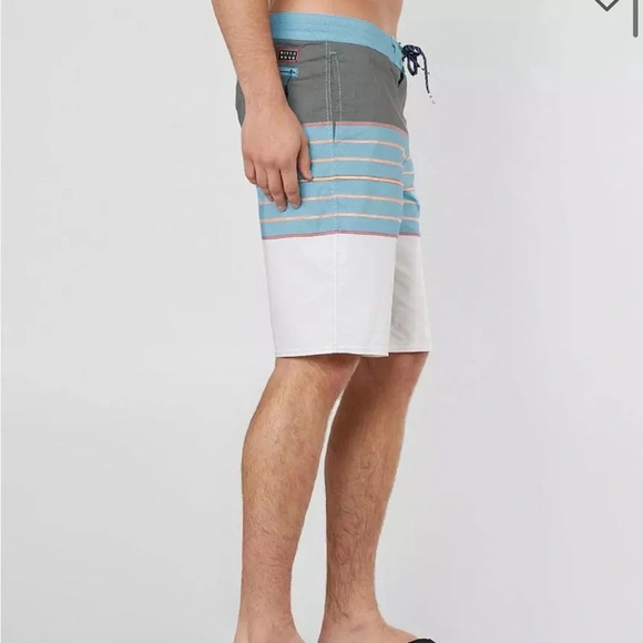 Billabong Stringer Lotides Stretch Boardshort size 31 Grey/Blue striped pattern - Picture 3 of 11